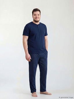 Standart Kal?p Ekose Erkek Pijama Alt