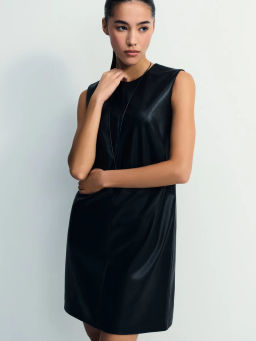 Платье миди из искусственной кожи / Zarina