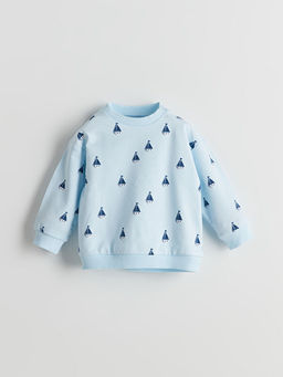 Bask?l? Erkek Bebek Sweatshirt ve E?ofman Alt 2li