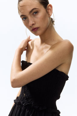 Vestido bandeau con cuerpo nido de abeja - H&m фото 6