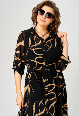 Платье EVA GRANT 7046 принт ленты