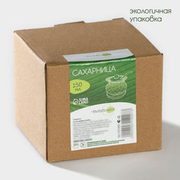 Сахарница с ложкой на бамбуковой подставке BellaTenero, 140 мл, фарфор, белая