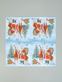 Цена за 3 шт. Салфетки бумажные трёхслойные Дед мороз с друзьями, 33?33, 20 шт.