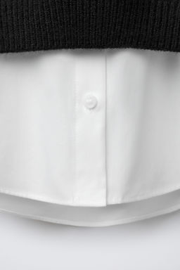 PLAIN SHIRT WITH KNIT WAISTCOAT AND FAUX PEARLS - Zara фото 4