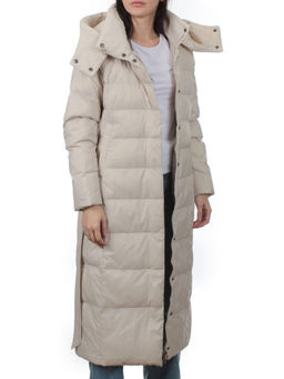 3069 LT.BEIGE Пуховик облегченный зимний женский (80% пух, 20% перо)