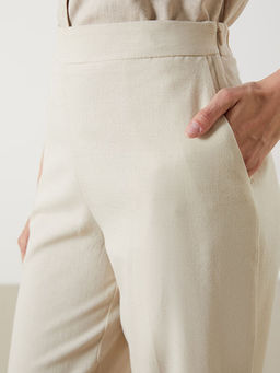 Beli Lastikli Keten Kar???ml? Kad?n Pantolon