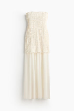 Vestido bandeau en tejido dual