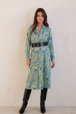 Платье-рубашка с английским воротником принт - Martichelli фото 108