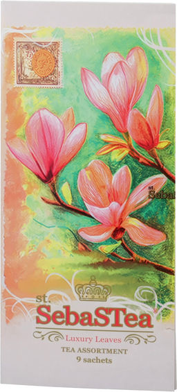 SebaSTea. 8 марта. Spring Message. Магнолии карт.упаковка, 9 пак.
