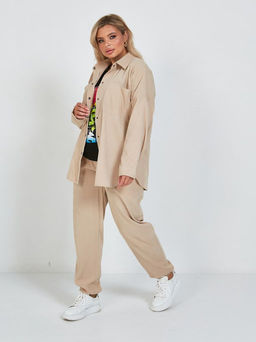 КОСТЮМ ТАРРАВО рубашка+джоггеры МИКРОВЕЛЬВЕТ