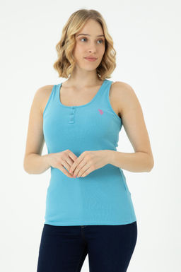 Женская базовая футболка бирюзового цвета - U.s. polo assn фото 10