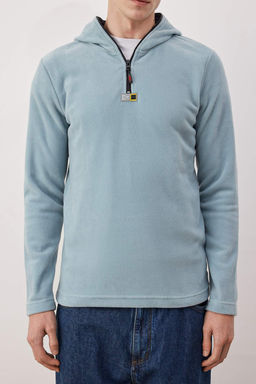 Haki Slim/Dar Kesim Polar Fermuarl? Kapusonlu Sweatshirt TMNAW26SW00064 - Trendyolmilla фото 10