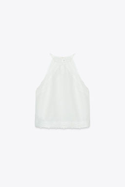 HALTER TOP WITH CROCHET DETAIL - Zara фото 4