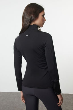 TRENDYOLMILLA Siyah Ekstra S?cak Tutan Fermuarl? Polar K?sl?k Orme Spor Sweatshirt THMAW25SW00004  фото 5