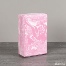 Блок для йоги и фитнеса спортивный 23*15*7,6 см / YJZ591/1/ уп 100/ розовый мрамор