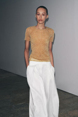 METALLIC SHORT SLEEVE T-SHIRT - Zara фото 11