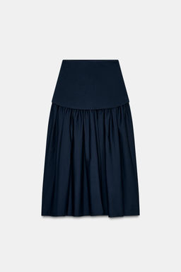 COMBINED INTERLOCK MIDI SKIRT - Zara фото 4