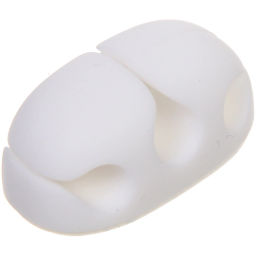 Цена за 12 шт. Держатель для проводов на липком слое "ДОМАНИЯ", 3 порта, цвет белый, 3,5*2см ( упак. ZIP пакет)