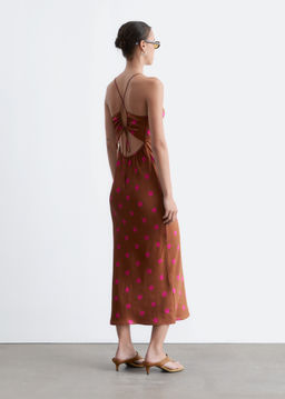Vestido midi lencero de sat?n