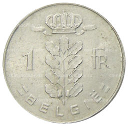 1 франк 1976 года Бельгия  Надпись на фламандском (BELGIE)
