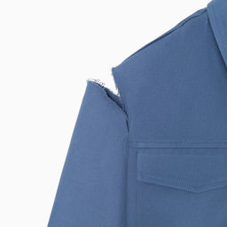 Рубашка женская укороченная с разрезами MIST: Denim, размер 44, синяя