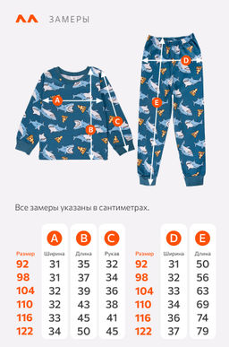 Пижама из футера с начесом для мальчика Happyfox