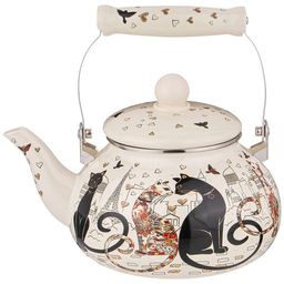 ЧАЙНИК AGNESS ЭМАЛИРОВАННЫЙ, 2,5Л, СЕРИЯ ПАРИЖСКИЕ КОТЫ