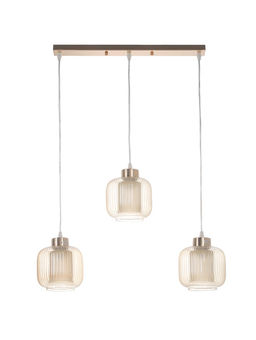 Светильник подвесной ЭкономСвет 10298/3GD, 3×40 Вт, E27, 61×15×18×70 см, золотой, янтарный