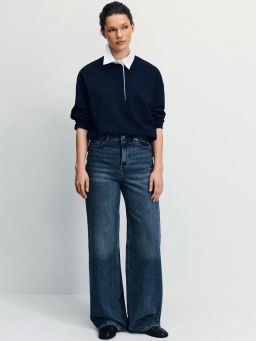 Хлопковый джемпер с отложным воротником / Zarina