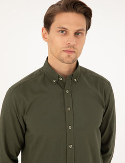 Haki Regular Fit Uzun Kollu G_mlek - Pierre cardin фото 2