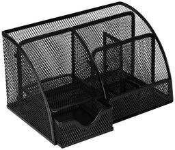 Подставка для канцелярских принадлежностей INFORMAT 7 отделений, 125х220х140 мм, черный ме...