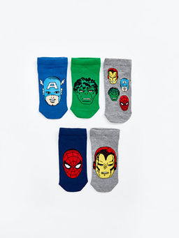 Spiderman Desenli Erkek ?ocuk Patik ?orap 5li