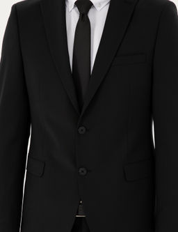 Siyah Slim Fit Y_nl_ Tak_m Elbise