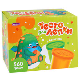 Тесто для лепки в коробке, тесто 560гр в банках, формы