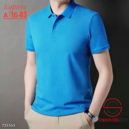 Мужская однотонная футболка-поло