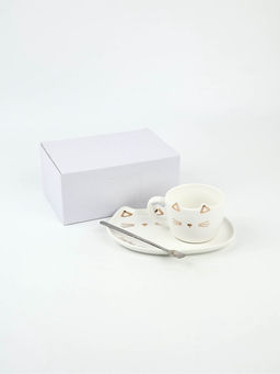 Чайная пара Счастье уже здесь: кружка 200 мл, блюдце 18?11 см, ложка