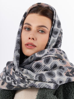 Большой, мягкий, тонкий и очень нежный двусторонний палантин с рисунком