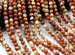 Бусины из агата тибетского шарик 8мм цв.рыжий, 35,5см, 45 бусин Радуга камня