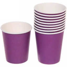 Цена за 6 шт. Стакан бумажный 0,2л в наборе 10 шт "Фиолетовый"