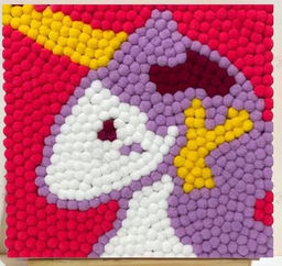 Картина из помпонов на подрамнике Draw Me! Unicorn, (20 х 20 см)