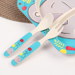 Набор детской бамбуковой посуды, 3 предмета: тарелка, вилка, ложка, Me To You  фото 2