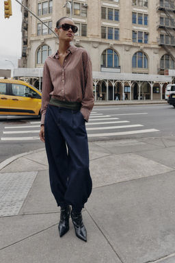 OVERSIZE STRIPED POPLIN SHIRT