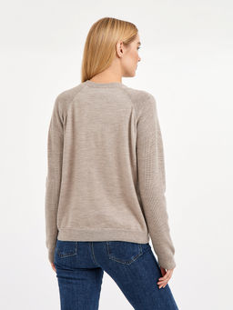 кардиган женский бежевый из шерсти на молнии - Glenfield фото 6