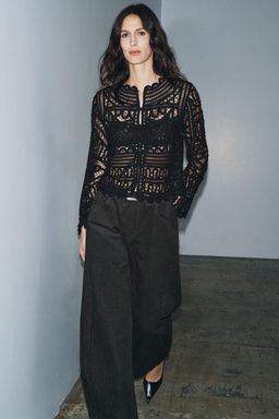 CROCHET BLOUSE ZW COLLECTION - Zara фото 4