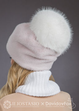 шапка Буратино экомех розовый жемчуг - Davidovfox фото 4