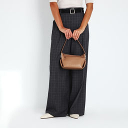 Сумка женская багет на молнии, 25×11×16 см, бежевая