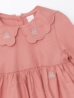 Bebe Yaka Uzun Kollu K?z Bebek Elbise