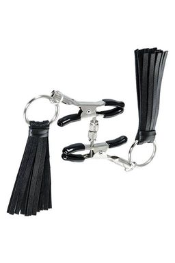 Зажимы для сосков TOYFA Theatre с кисточками, черные