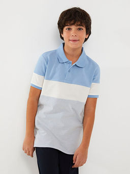 Polo Yaka Renk Bloklu K?sa Kollu Erkek ?ocuk Ti??rt Baba O?ul Kombini - Waikiki фото 3