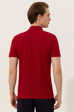 U. S. Polo Assn Мужская бордово-красная базовая футболка с воротником-поло - U.s. polo assn фото 11